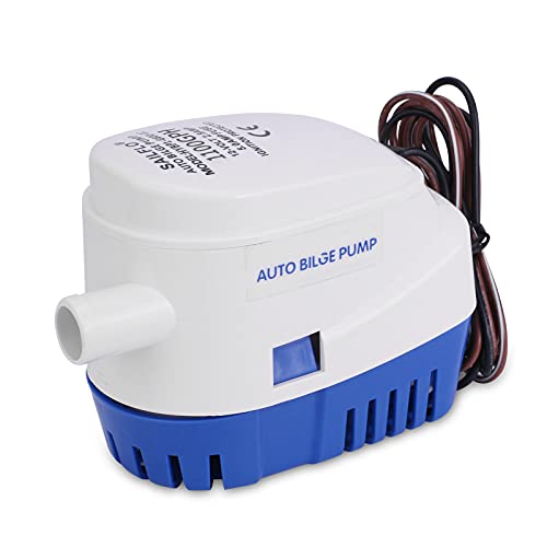 SAILFLO Bilge Pump Automatic with Float Switch 12v Pump for Boat 1100GPH 12 Volt DC All-in-one Marine Submersible Water Pump 4 Year Warranty Auto Yacht RV