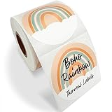 2' Round Boho Rainbow Thermal Labels Sticker, Name Tag, School, Small Business