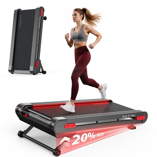Image of Jogwell Walking Pad Treadmill with 12% /20% Auto Incline, 3.5HP Brushless Ultra-Quiet, Under Desk Treadmill for Home Office, 400 LBS Capacity, 30% Wider Deck, Vertical Storage