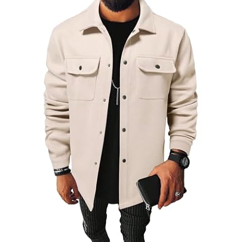 Floerns Men's Casual Flap Pocket Jacket Cover