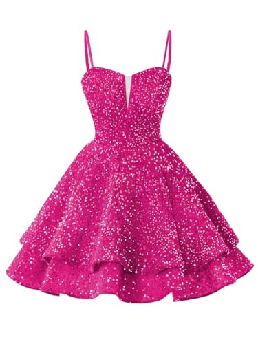 Abiti da sera formali da donna con spalle scoperte a sirena abiti da sera lunghi con paillettes con fessura, Fucsia, 2