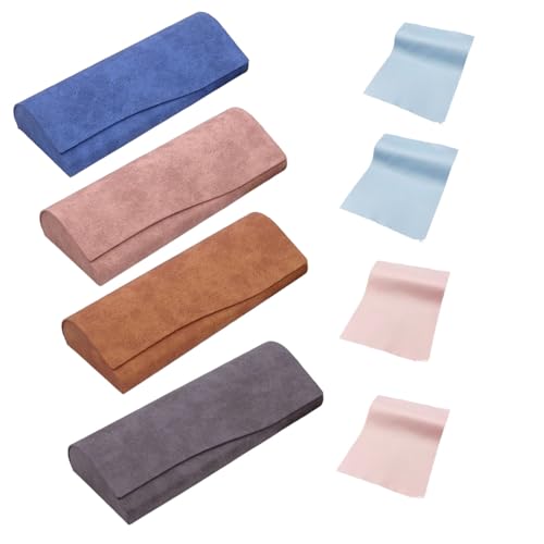 4 Pièces Étui à Lunettes, Boîte à Lunettes Anti-Chute, a Lunette Avec Fermeture Magnétique, Housse De Protection Pour Lunettes, Avec Chiffon De Nettoyage De Lunettes, Pour Toutes Sortes De Lunettes