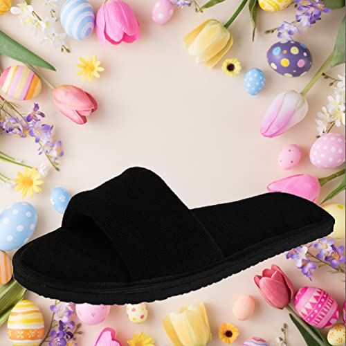 Image of Women's Home Slippers Indoor House Bedroom Room Carpet Open Toe Cloth Slippers Women Girls