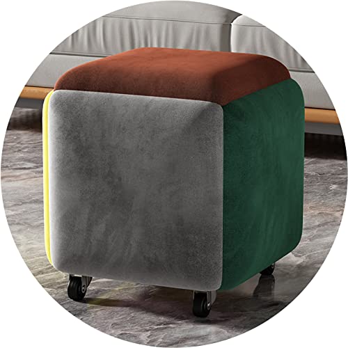 Poufs de rangement pour canapé et tabouret cube magique velours 5 en 1 à roulettes