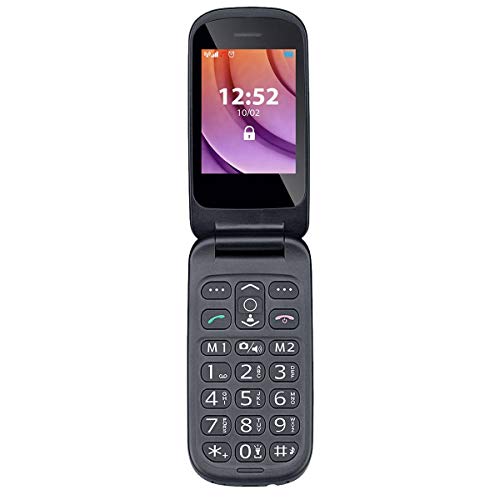 MP myPhone Twist 2, 2.4""" Flip Phone, Botones Grandes, botón de Emergencia, cámara, Linterna, Bluetooth, batería Grande - 800mAh, Negro - Versión Reino Unido Cover