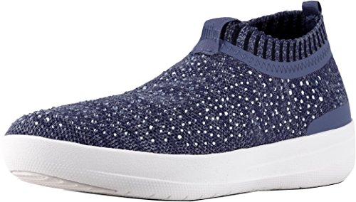FitFlop Womens Uberknit Slip On Crystal Sneakers,...