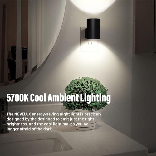 Image of Night Lights Plug into Wall: ETL Night Light Plug in - LED Dimmable Night Light Dusk to Dawn Light Sensor, 5700K Cool White, Adjustable Brightness, Wall Lights for Bedroom, Hallway, Stairs - 6 Pack