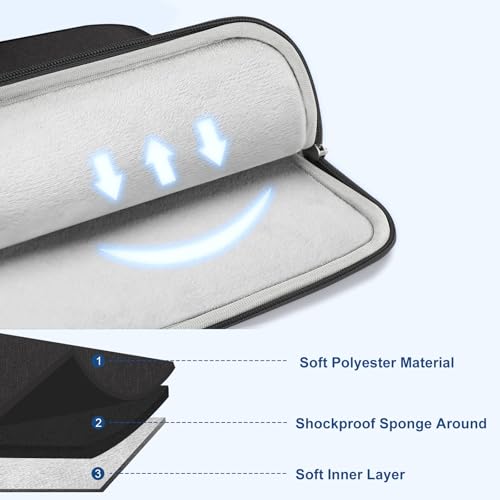 Image of MOSISO Laptop Case 15 inch, 15 inch Laptop Sleeve Compatible with MacBook Air 15 M4 A3241 M3 A3114 M2 A2941 2025 2024 2023,Dell XPS 15,Polyester Vertical Computer Sleeve Bag with Pocket, Black