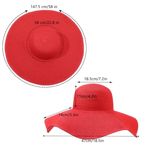 Sombrero de playa de ala ancha plegable para mujer miniatura 6