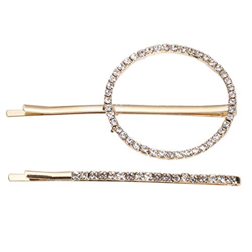 Preisvergleich Produktbild Kantenclip Einfaches Temperament Voller Diamant Liebe Geometrischen Runden Rand Clip Weiblichen Zweiteiligen Satz Von Studenten Haarschmuck