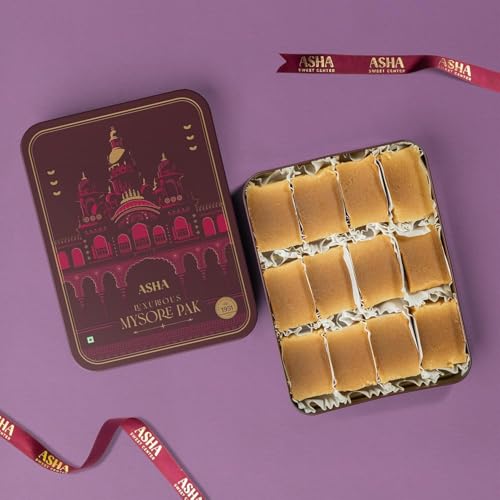 Image of ASHA SWEET CENTER Handcrafted Mysore Pak (Pack of 4 x 500G)|Made With Pure Desi Ghee|Melts In Mouth|Special Indian Mithai|Delicious & Healthy Exclusive Sweets Gift Box|Traditional Taste of Mysuru