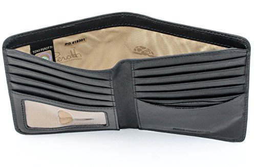 Tony Perotti Men's Italian Leather Bifold Wallet With Card Holders, Pocket Size 4.25"(w), ID Window - Eco-Friendly Vegetable-Tanned Full Grain Leather Wallet Made in Italy4