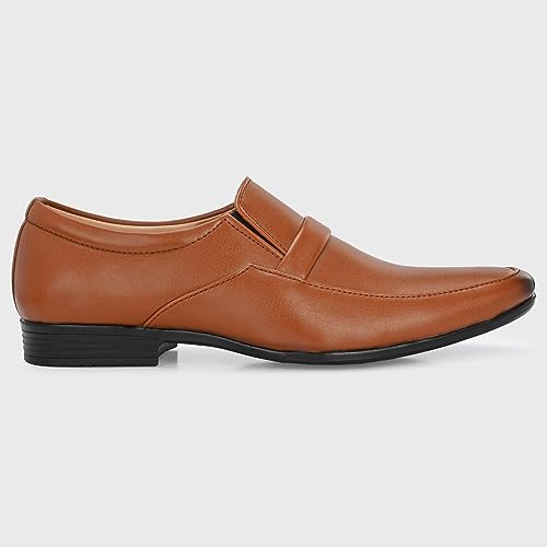 Image of Centrino Mens Formal Shoe |Slip-On Men's Formal Shoe | Stylish Non-Lace Design | Soft Cushioned Insole for Comfort | Perfect for Office & Formal Wear (64046)