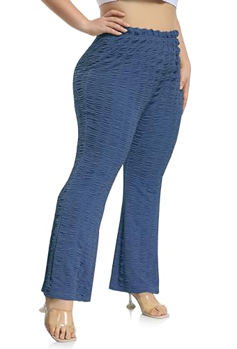 ZERDOCEAN Women's Plus Size Flare Leggings High-Waisted Bootcut Wide Leg Leggings Pants3
