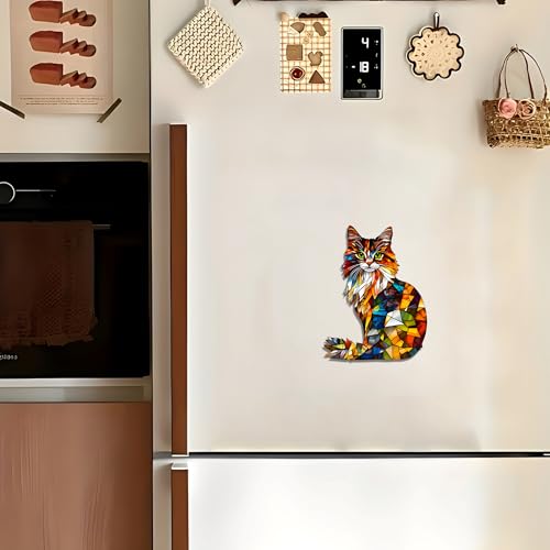 Imanes Decorativos Acrílicos con Gato Mosaico miniatura 6