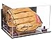 Better Display Cases Acrylic Baseball Glove Display Case with Mirror Case , Purple Risers , Wall Mount and Mirror Base (V41/A004)