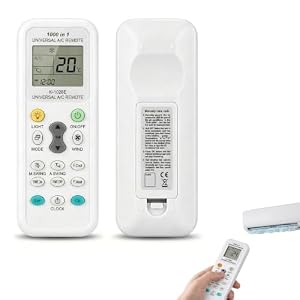 1 x Universal-Fernbedienung für Klimagerät K-1028E 1000 in 1, Universal-Fernbedienung für LG, Samsung, Daikin, Midea, Toshiba, Haier, Hitachi, Sharp, Sanyo, Hisense