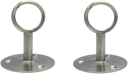 Barra de armario de acero inoxidable resistente, soporte de extremo de barra de cortina, soporte de barra de brida con tornillos a juego (1-12