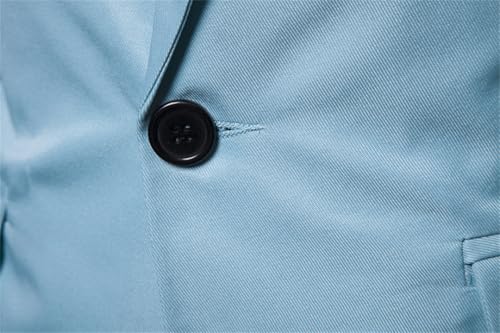 Men Solid Casual Suit Coat One Button Slim Fit Blazer Jackets for Business Wedding Party Banquet4