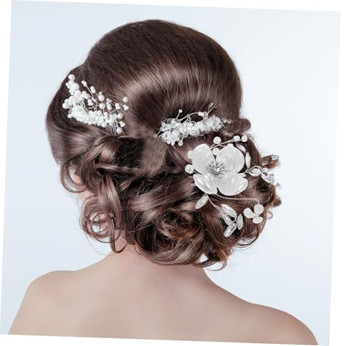 Épingle à cheveux mariage fleur blanche de qualité pour coiffure mariée - 3