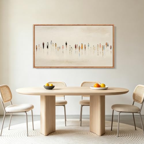 Image of CHDITB 3D Textured People Silhouette Wall Art,Cream Tone Crowd Figure Decor