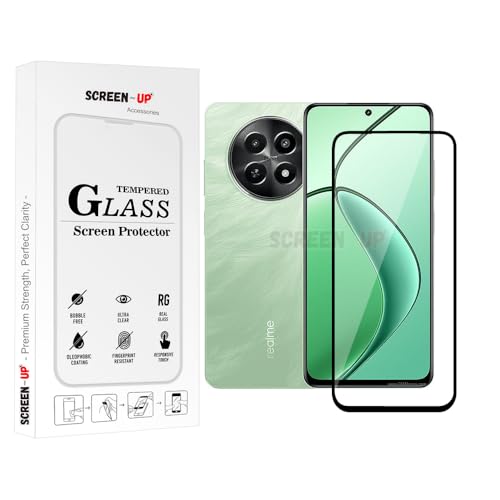Image of ScreenUp Tempered Glass For Realme 12x - Ultra Clear, 9H Scratch Resistant, Full Coverage, Easy Install Screen Protector