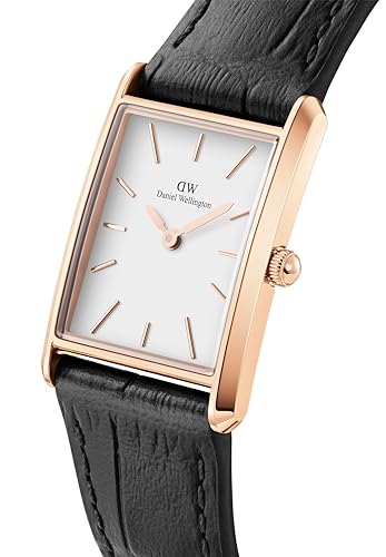 Image of Daniel Wellington Bound 35x24mm Guilloche Silver - Men Watch Stainless Steel Leather Strap Watch