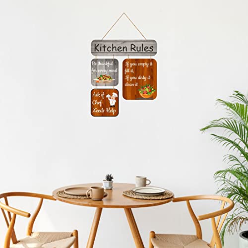 Image of Zesta Kitchen Rules Wooden Wall Hanging Decorative Items /Hanging Home Wall Decor Items /MDF Decoration Items /Cute Wall Art For Living Room /Home Decor Items Living Room