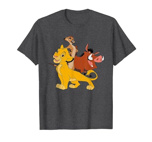 Image of Disney The Lion King Simba, Pumba And Timon T-Shirt, Men, Dark Heather Grey, 3X-Large