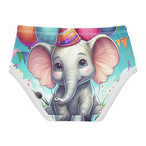 Cute Cartoon Elephant Party Toddler Underwear Floral 2t Cotton Girl Panties Cute Artistic Briefs Undies Kids2