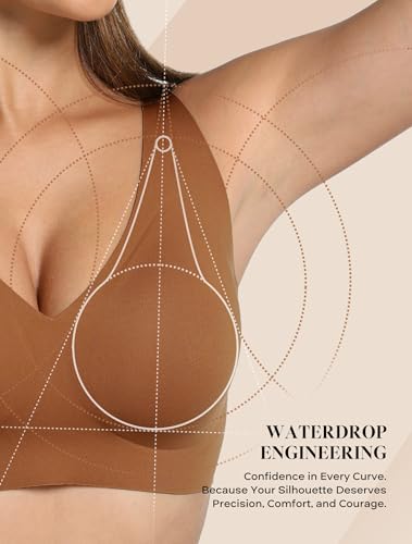 Image of COMFELIE Women Plunge No Underwire Bra Deep V Seamless Supportive Bras Buttery Smooth Comfort Soft Bralettes Underwear