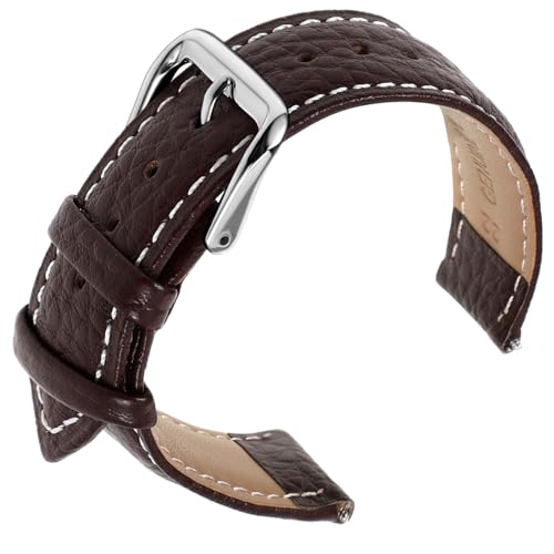 Cobee Correa de reloj de cuero auténtico, correa vintage de primera capa de piel de becerro, hebilla de acero inoxidable, correas universales para hombres y mujeres