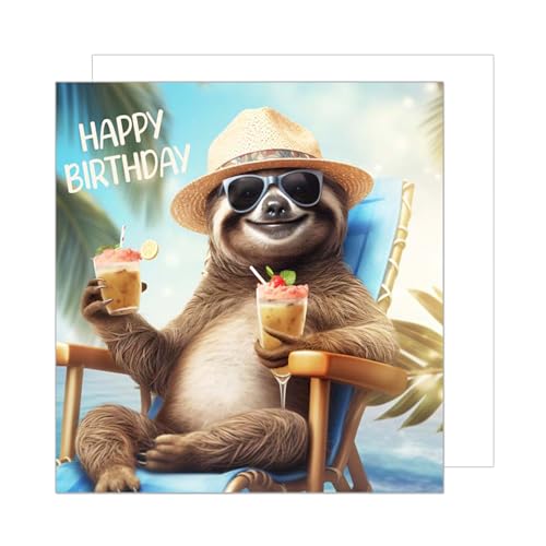 Edition Seidel Carte d'anniversaire carrée de qualité supérieure avec enveloppe. Carte de vœux Happy Birthday pour femme homme père maman ami motif...