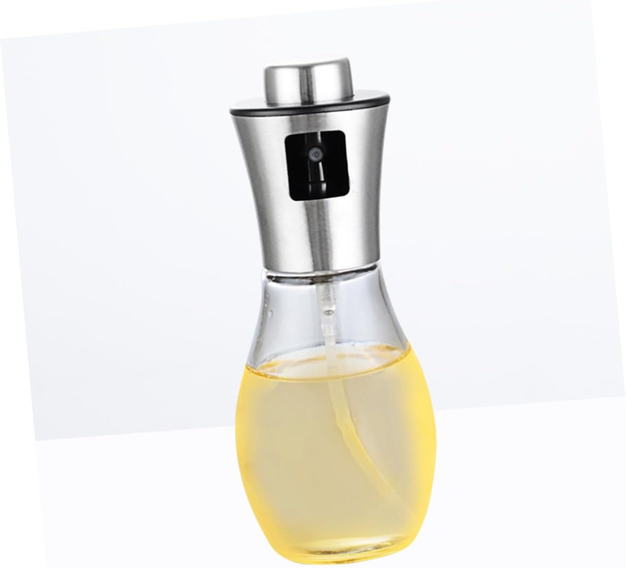 SHOWERORO Stainless Steel Oil Sprayer Food-grade Glass Refillable Dispenser for Cooking Bbq Salad Baking and Frying Mist for Even Oil Application