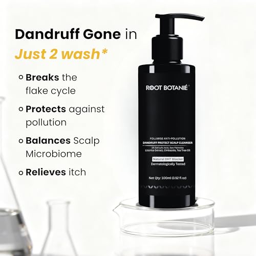 Image of FOLLIWISE Anti Dandruff & Anti Pollution Shampoo | Reduces Dandruff, Flakes, Itch & Hair Fall | Anti Fungle for Oily Scalp | Salicylic Acid, Piroctone Olamine & Tea Tree | Dermat Tested | Men & Women | 100ml (100ml)
