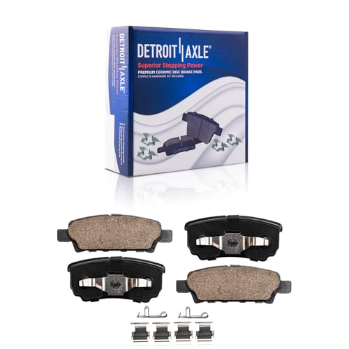 Image of Detroit Axle - Brake Kit for 2004 2005 2006 Mitsubishi Lancer Drilled & Slotted Brake Rotors and Ceramic Brakes Pads Front and Rear Replacement