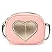 CMK Trendy Kids Mini Heart Shape Kids Purse and Handbags for Little Girls Cross Body Bag for Toddlers (Gold heart-pink), Small