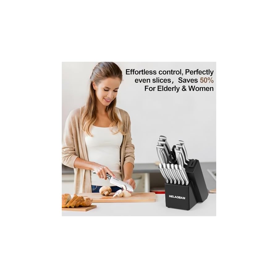 14-Piece-Kitchen-Knife-Set-with-Block-Built-in-Sharpener-Professional-Chef-Knives-Set-One-Piece-High-Carbon-Stainless-Steel-Sharp-Cooking-Kitchen-Aide-Knives-Wooden-Block 14-Piece Kitchen Knife Set with Block & Built-in Sharpener, Professional Chef Knives Set One-Piece High Carbon Stainless Steel Sharp Cooking, Kitchen Aide Knives, Wooden Block