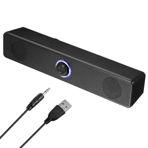 TOYANDONA Mini Soundbar aus Kunststoff schwarz für PC Monitor und TV