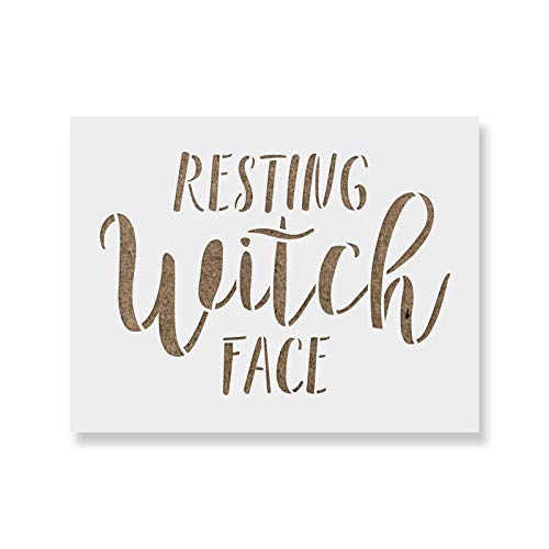 Halloween Resting Witch Face Stencil - Unleash Creepy Creativity with Halloween Stencils, Face Stencil, Pagan Stencil