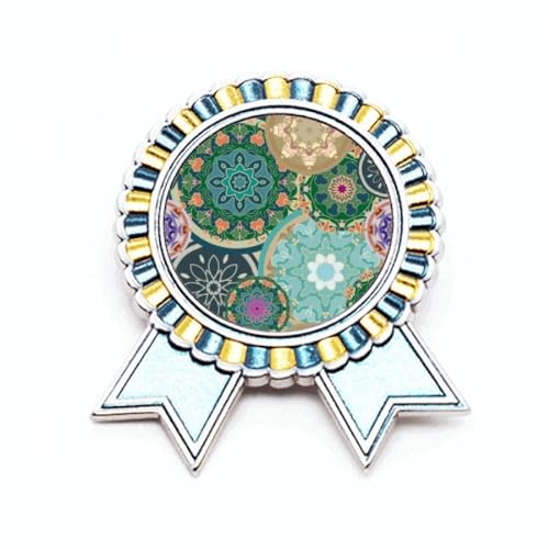 Badge circulaire coloré tissu imprimé métal M accessoire sac à dos veste