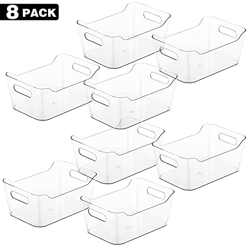 8-Pack Plastic Storage Bins - Multi-Use Organizer for Home & Kitchen - Image 2