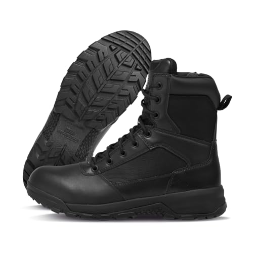 Belleville Spear Point BV918ZWPCT Black Tactical Boots - Waterproof Side-Zip EMS Access - ASTM-Rated Composite Toe Protection - Slip-Resistant Work Boots for Men - Black - 11.5 Wide