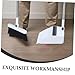 TOVINANNA Long Handled Broom and Dustpan Set Foldable Cleaning Tool with Detachable Stainless Steel Handle for Effortless Home Cleaning and Hair Resistance Sleek White Design