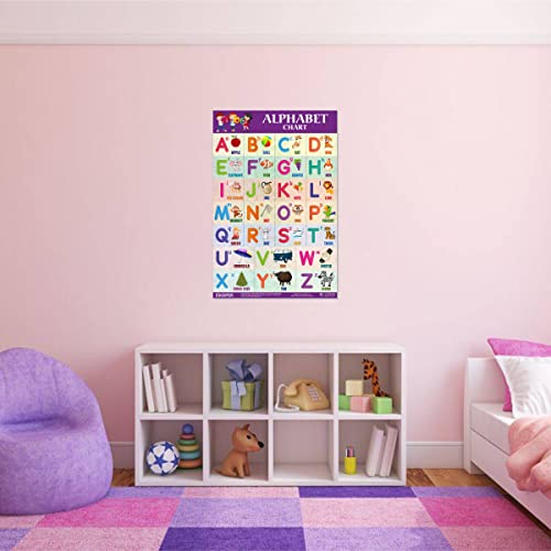 ESCAPER Alphabet Chart for Kids learning big size (11.5 x 17.5 inches) | Alphabets charts for 2 year old baby | Alphabets charts for babies | Preschool charts for kids