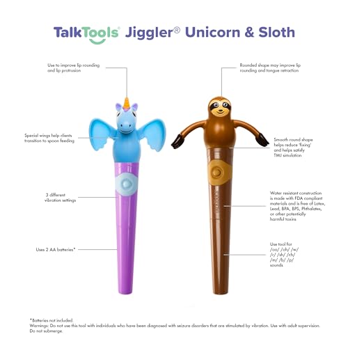 TalkTools Jiggler - Chewable Oral Facial Massager - Oral Sensory Massager - Calming Motor Therapy for Kids - Unicorn/Sloth - Set of 2 - Image 3