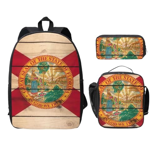 Sac à dos drapeau de la Floride avec trousse et sac isotherme repas noir