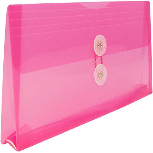 image for JAM PAPER Plastic Envelopes with Button & String Tie Closure - #10 Bus