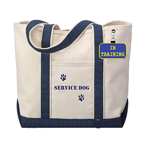 Service Dog "In Training” Identification Patch Tag | Clips On Service Dog Vest, Harness, Collar, Leash Or Carrier | Includes Five Service Dog Handout Cards #TOP7