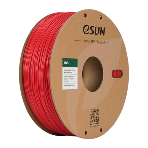eSUN ABS+ 3D Printing Filament 1KG, Low Warping ABS Plus, Fire Engine Red